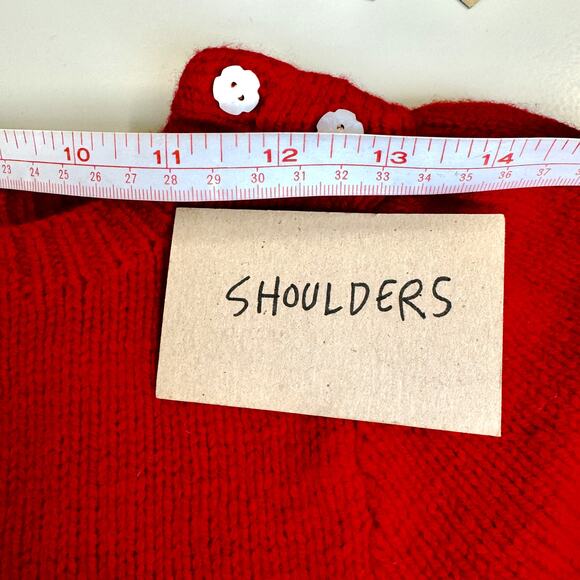 Ralph Lauren Rugby Short Sleeved Snowflake Sweater Size XS Red Holiday Knit - Picture 9 of 11